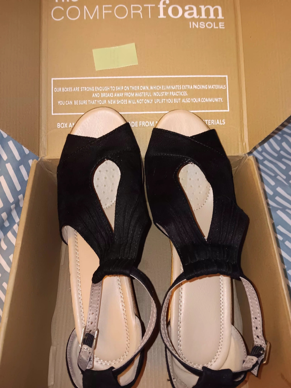 Journee Collection Black Open-Toe Slingback Comfort Sandals